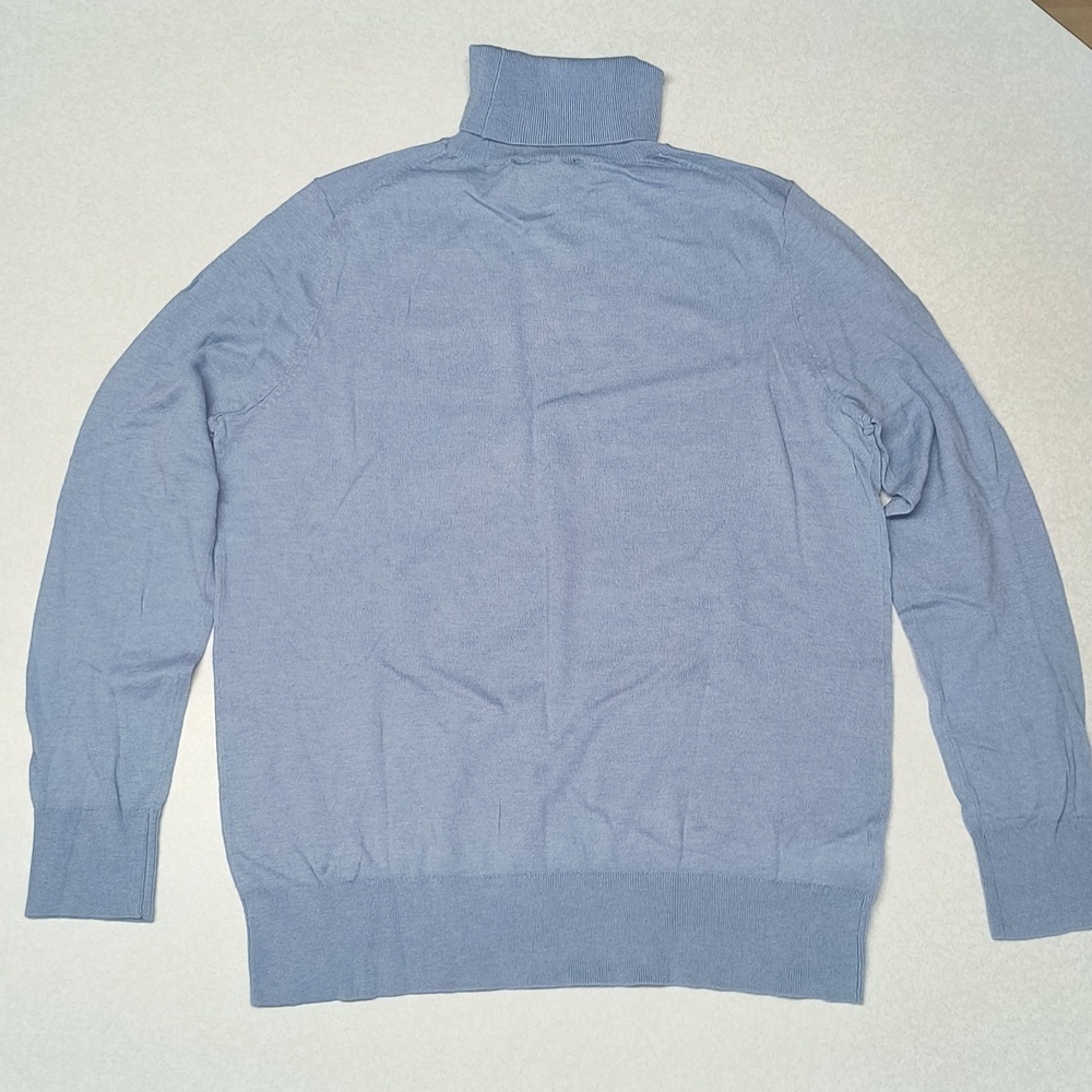 NWT Ann Taylor Blue Wool Blend Turtleneck Sweater with Smooth Texture Size XLP - Picture 8 of 8